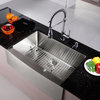 30" Farmhouse Stainless Steel Kitchen Sink, Pull-Down Faucet CH, Dispenser
