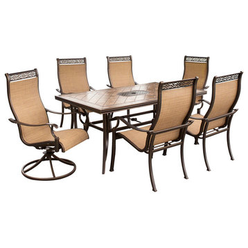 Monaco 7 Pc. Dining Set, 2 Swivel Chairs, 4 Dining Chairs, 40" x 68" Table