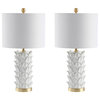 Safavieh Nico Table Lamp Set of 2, White/Gold
