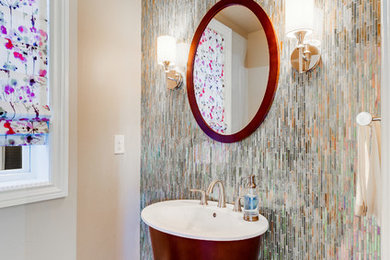 Inspiration for a powder room remodel in Denver
