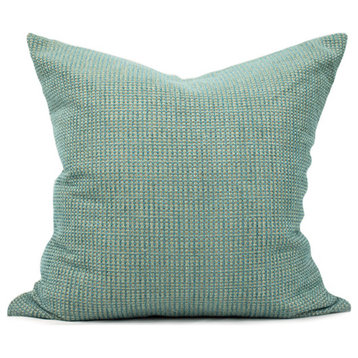 Turquoise Boucle Cushion Cover, 13" X 18"