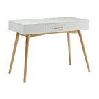 Convenience Concepts Oslo One Drawer Desk in White Wood Finish