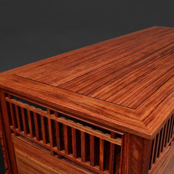 Asian Contemporary Solid Bubinga Low Entertainment Unit - Side Tables And End Tables