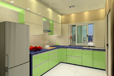SURAT KITCHEN WITH NEON GREEN ACRYLIC