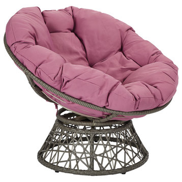Papasan Chair, Purple/Gray