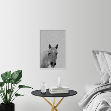 "Big Nosed Horse" Floater Framed Painting Print on Canvas