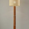 18"x18"x62.25" Walnut Wood Floor Lamp