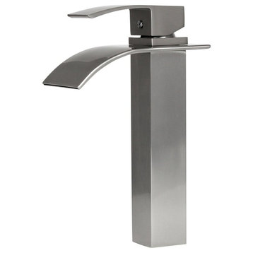 Wye Brushed Nickel Modern Bathroom / Vessel / Bar Sink Faucet