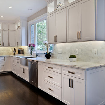 Spacious Modern White Design Brings New Light to Busy Kitchen