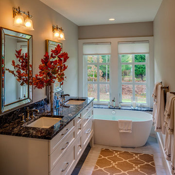 Bathroom & Bathroom with Soaking Tub - Sea Change - Custom Home - Cape Cod, MA