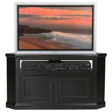 Coastal 40 in. Wide-Screen Corner TV Cart in Antique Black (Cupola Yellow)
