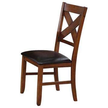 ACME Apollo X-Back Side Chairs, Set of 2, Walnut, 70003