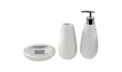 3 Piece White Stone Bathroom Accessory Set