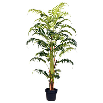 Vickerman Potted Fern Palm Real Touch Leaves, 59.1"