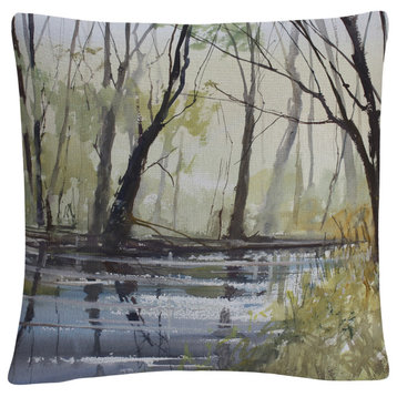 Ryan Radke 'Pine River Reflections' Decorative Throw Pillow