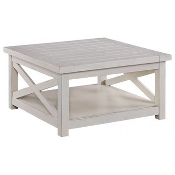 Homestyles Seaside Lodge Wood Coffee Table in Off White
