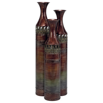 Traditional Bronze Metal Vase Set 63575
