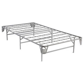 Furniture of America Polosa Transitional Metal Twin Bed Frame in Silver