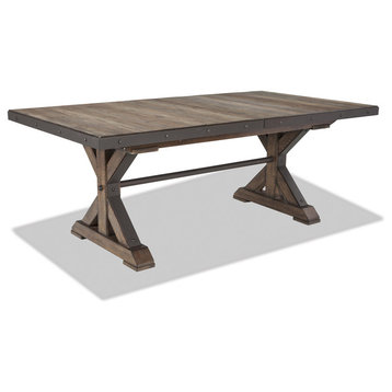 Intercon Furniture Taos 18" Storing Leaf Trestle Table in Canyon Brown