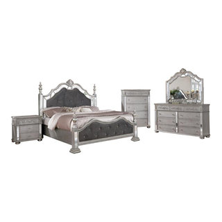 Glory Furniture Louis Phillipe Gray 2pc Bedroom Set with Twin Sleigh Bed