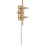 Hinkley - Hinkley 4122PN Kinzie - Three Light Plug-in Wall Sconce - Kinzie Three Light Plug-in Wall Sconce Polished NickelContemporary style takes shape with the geometric profile of Kinzie. This pinup sconce is straightforward in design with unequivocal impact. The rectangular backplate serves up three simple, horizontal tube candles in either Modern Brass or Polished Nickel. A touch sensor and three brightness levels help set the mood. Kinzie's cord can be moved to the top or bottom allowing it to be mounted up or down. 15 Years Finish/Lifetime on Electrical Wiring and Components Polished Nickel FinishContemporary style takes shape with the geometric profile of Kinzie. This pinup sconce is straightforward in design with unequivocal impact. The rectangular backplate serves up three simple, horizontal tube candles in either Modern Brass or Polished Nickel. A touch sensor and three brightness levels help set the mood. Kinzie's cord can be moved to the top or bottom allowing it to be mounted up or down.  15 Years Finish/Lifetime on Electrical Wiring and Components.* Number of Bulbs: 3*Wattage: 60W* Bulb Type: Candelabra Base* Bulb Included: No*UL Approved: Yes