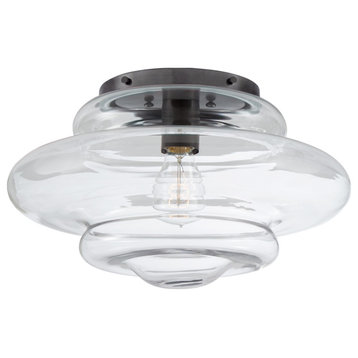 Tableau Medium Flush Mount in Bronze with Clear Glass