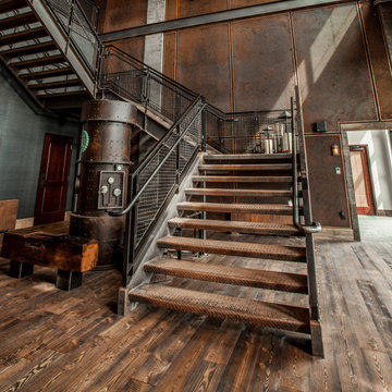 Industrial rustic wood floor