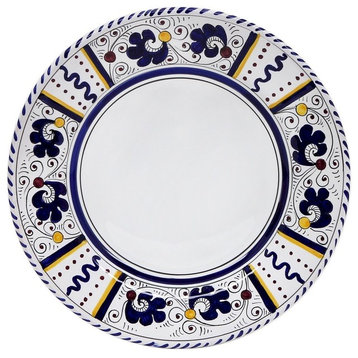 Orvieto Blue Rooster Dinner Plate White Center