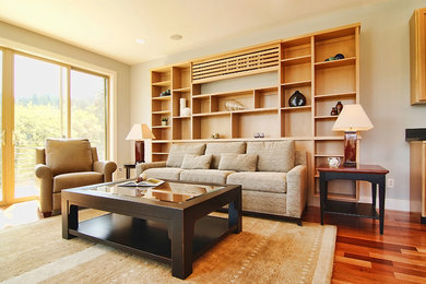Example of a trendy living room design in Portland