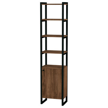 Butler Specialty Company, Drake 73" Narrow Walnut Bookcase with Storage, Brown