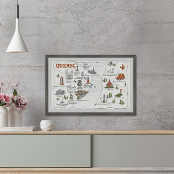"Quebec Attractions" Framed Painting Print
