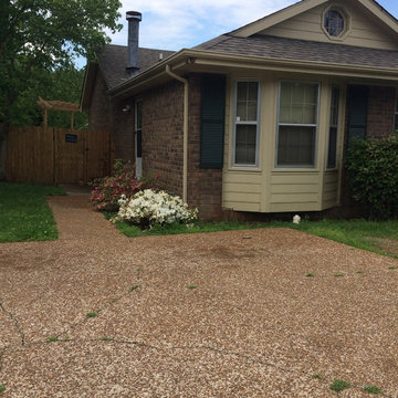 House, driveway, sidewalk, and deck job