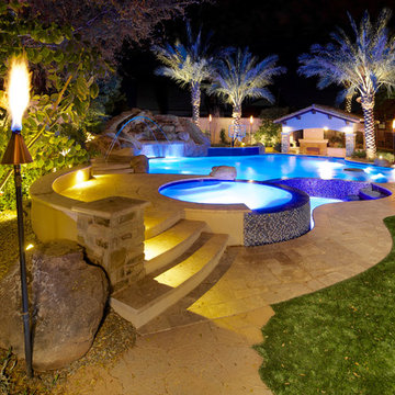 Backyard Oasis - Pool, Spa, Swim-Up Bar, Grotto, Slides & Water Features