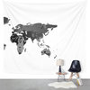 World Map In Black And White Wall Hanging Tapestry - Large: 88 x 104