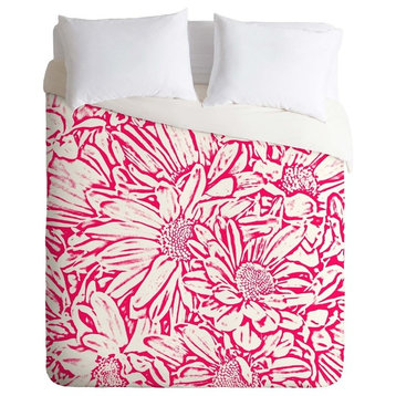Deny Designs Lisa Argyropoulos Daisy Daisy In Bold Pink Duvet Cover - Lightweigh