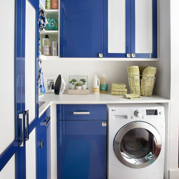 High Gloss Blue Laundry Room - Bronxville, NY