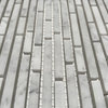 Carrara Marble Bamboo Random Strip Tile Heavy Rain Mosaic Honed Venato, 1 sheet
