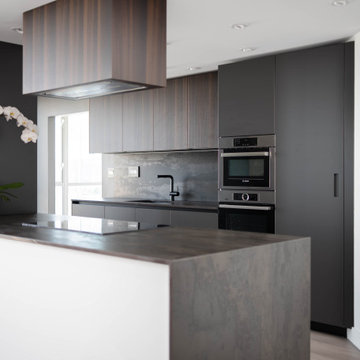 Kitchen with waterfall