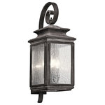 Kichler Lighting - Kichler Lighting 49503WZC Wiscombe Park - Four Light Outdoor Large Wall Mount - There is a taste of industrial flair in this traditional 4 light outdoor wall fixture from the Wiscombe Park collection. With details reminiscent of old world lanterns the Weathered Zinc finish is perfectly complimented by the clear seedy glass.* Number of Bulbs: 4*Wattage: 60W* BulbType: B* Bulb Included: No