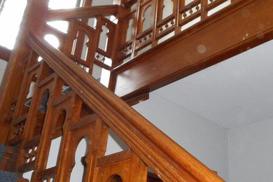 Decorative Stair Railing with Fretwork