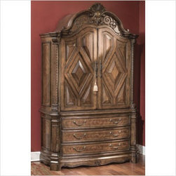 AICO Furniture - Windsor Court Armoire in Vintage Fruitwood - 70080 - Armoires And Wardrobes