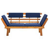 Vidaxl Garden Bench With Cushions 2-In-1 75" Solid Acacia Wood