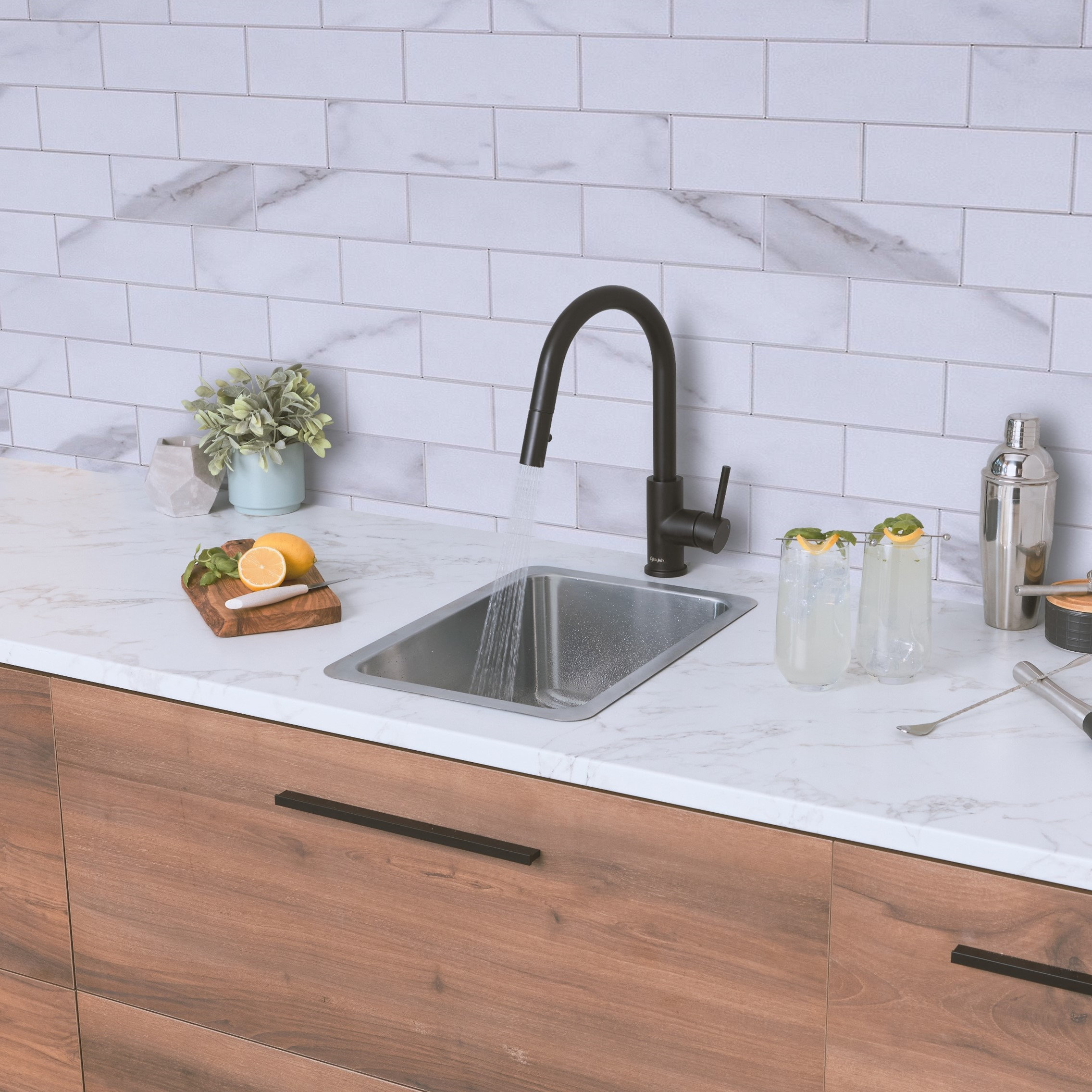 STYLISH 12 inch Single Bowl Undermount and Drop-in Stainless Steel Kitchen Sink