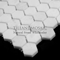 Statuary Crystal White Marble Italian Statuario 1" Hexagon Mosaic Tile Polished - Products