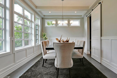 Transitional dining room photo in Calgary