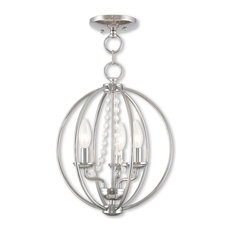 Arabella 3-Light Mini Chandelier/Ceiling Mount, Polished Chrome