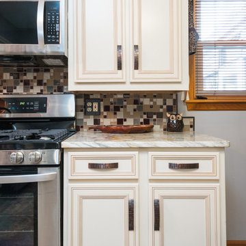 Kitchen Remodel Done in Vintage Cotton with Caramel Glaze