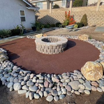 outdoor hardscape with fire pit