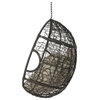 Yosiyah Indoor/Outdoor Hanging Basket Chair (Stand Not Included), Khaki + Multi-Brown