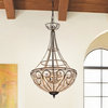 Gaspard Gold 4-Light Pendant With Crystal Shade